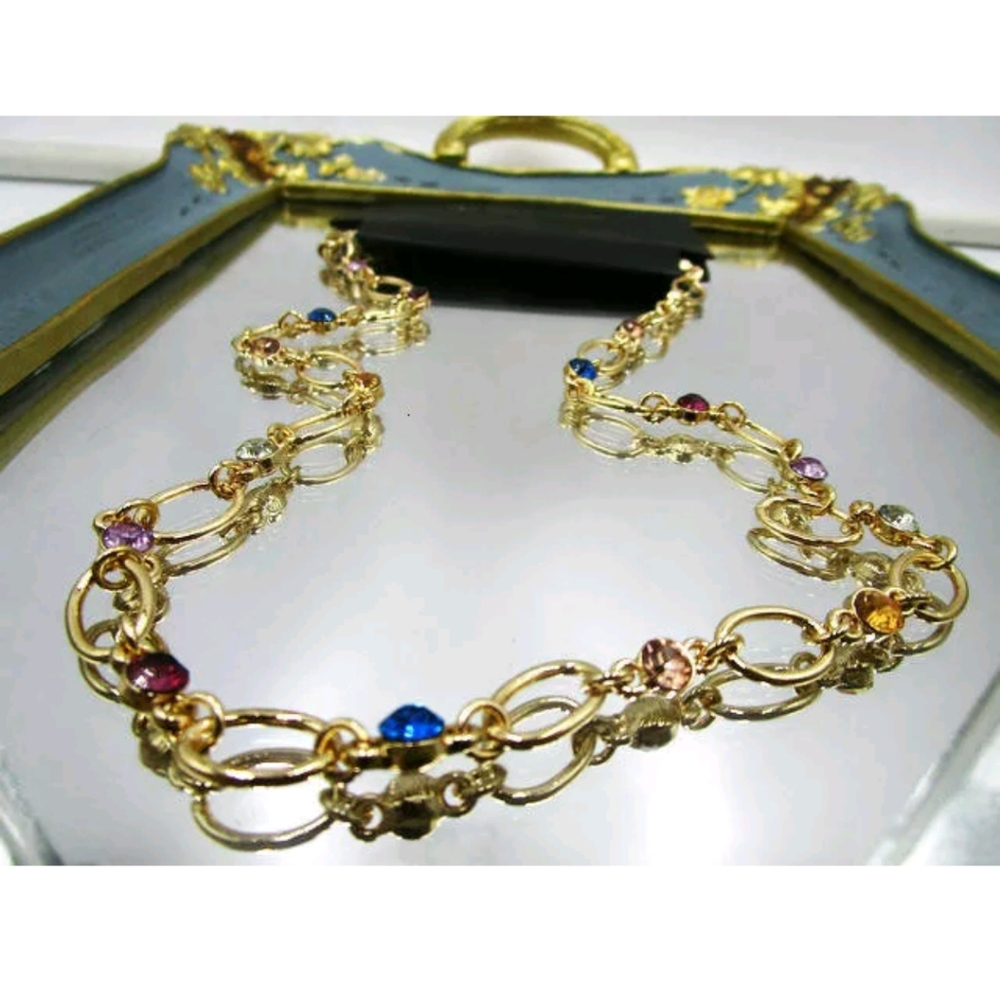 New multicolor goldtone necklace